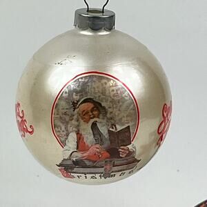 Hallmark 1996 Santa Season’s Greetings Glass Ball Ornament Vtg Christmas 2.75"
